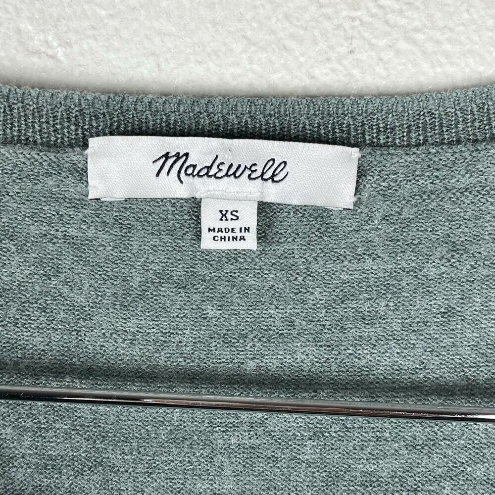 Madewell 100% Merino Wool Lightweight Sweater Women’s XS Sage Green Soft Luxury - Picture 4 of 11